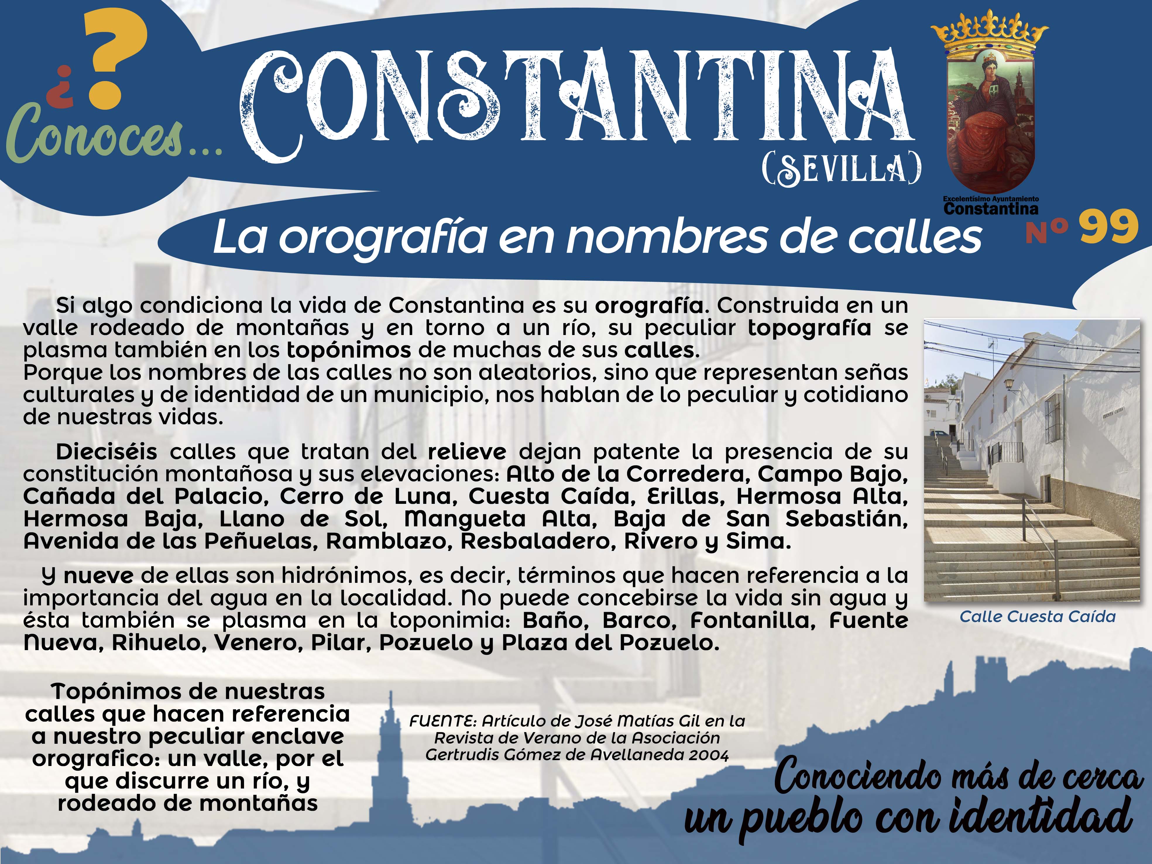 99 La orografía en nombres de calles Constantina