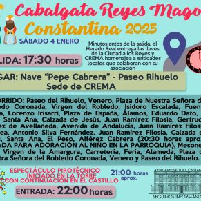 AVISOS Cabalgata REYES MAGOS CONSTANTINA 2025 4 ENERO