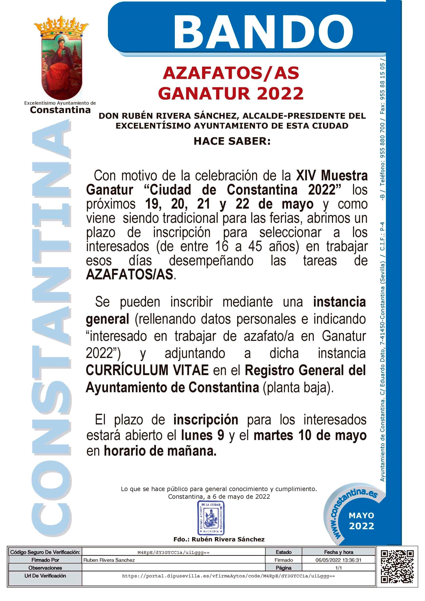 BANDO AZAFATAS GANATUR 2022