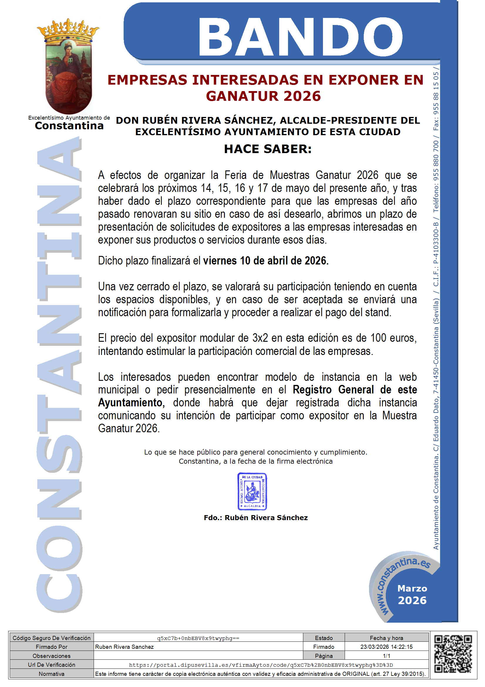 BANDO EMPRESAS EXPOSITORAS GANATUR 2026 conv 1