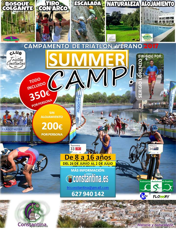 Cartel Summer Camp_Campamento Triatlón Verano Constantina 2017