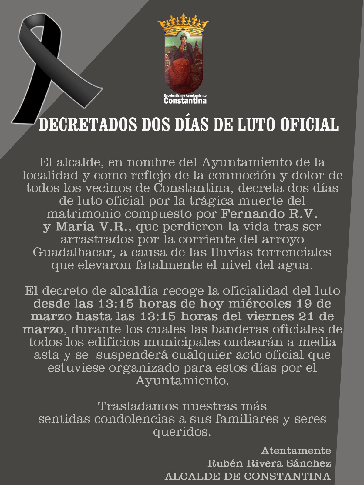 LUTO OFICIAL CONSTANTINA