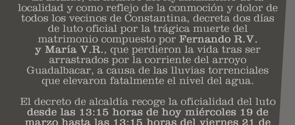 LUTO OFICIAL CONSTANTINA