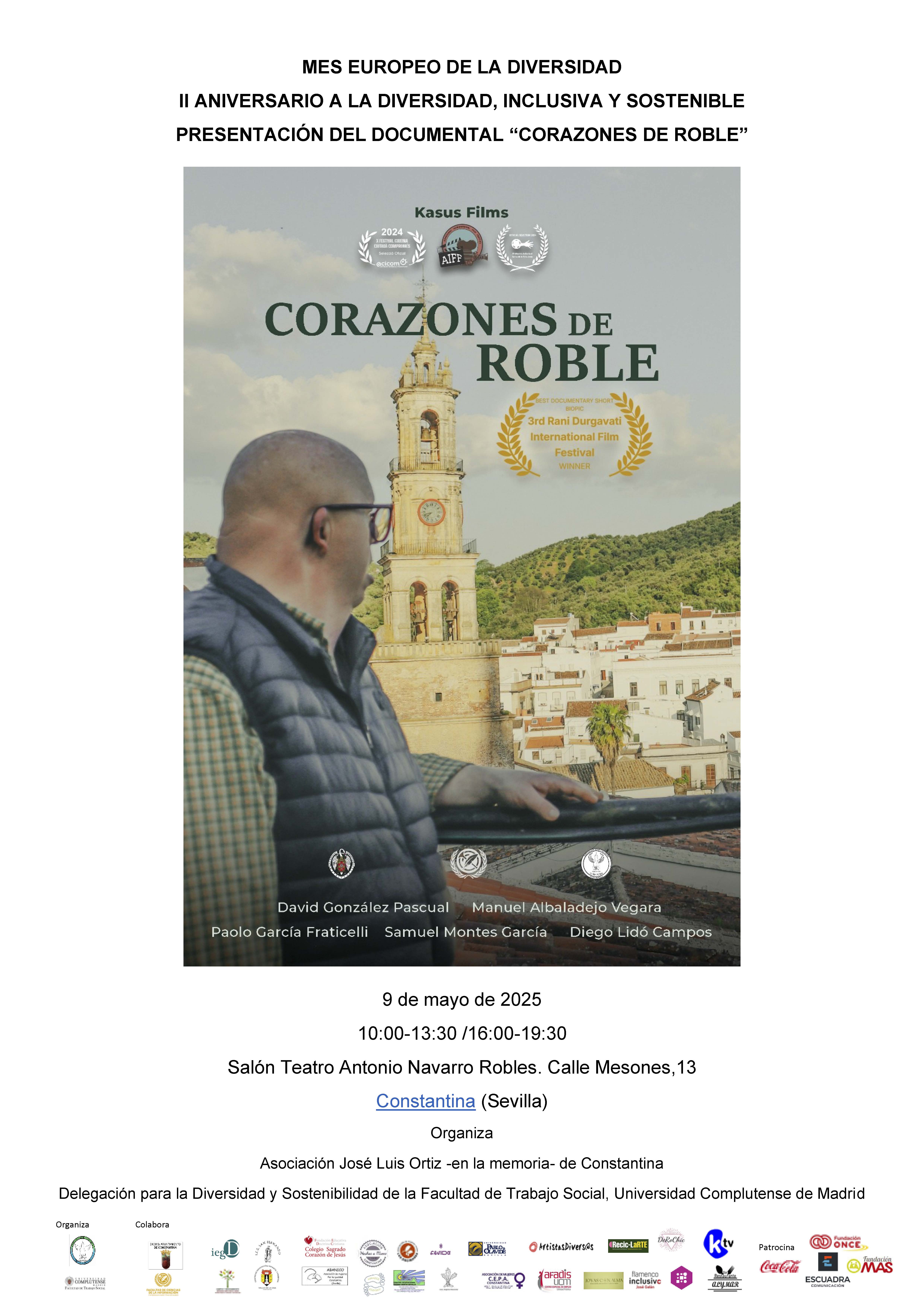 PROGRAMA II Aniversario a la Diversidad y presentación del documental Corazones de Roble Constantina