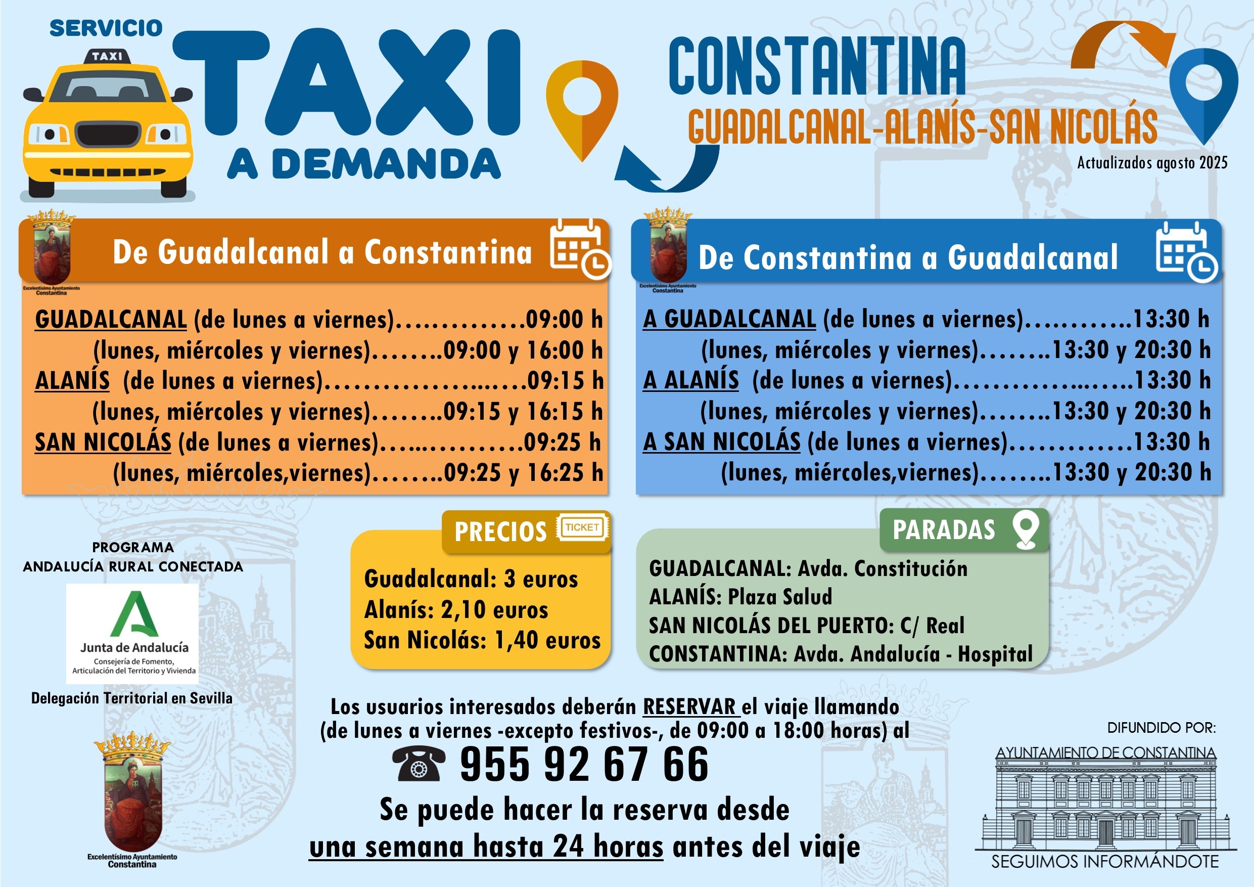Taxi Constantina_Guadalcanal Alanís San Nicolás agosto 2025
