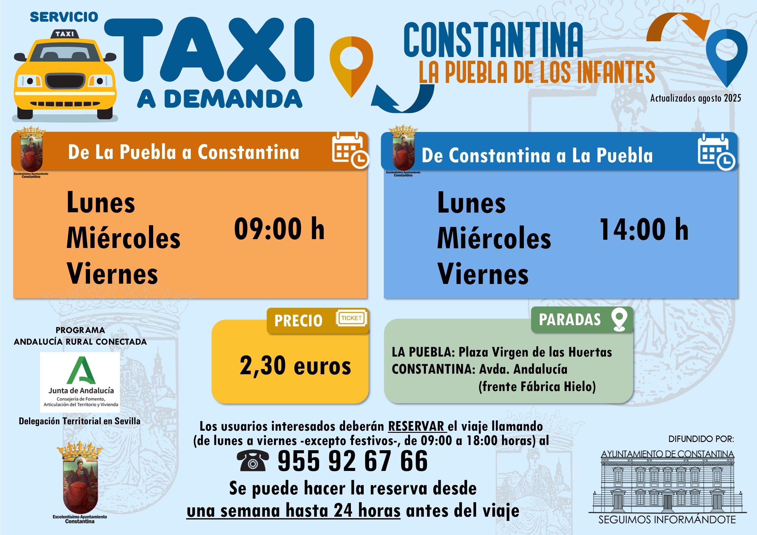 Taxi Constantina_La Puebla de los Infantes agosto 2025