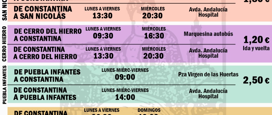 Todas las rutas taxi a demanda Constantina