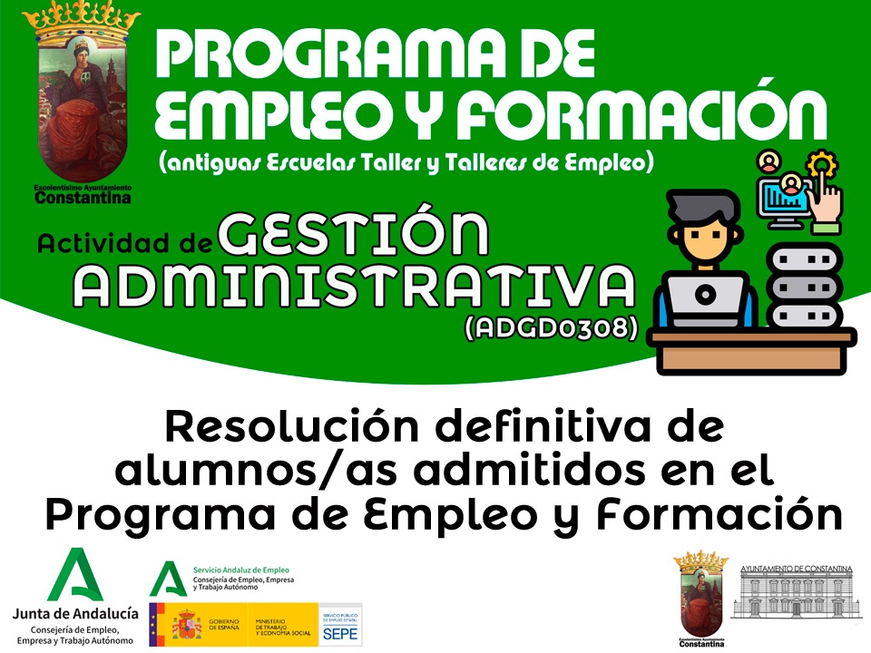 relacion alumnos admitidos proceso selección programa empleo y formacion constantina 2023